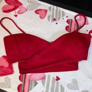 NWT Juniors Charlotte Russe red crop top